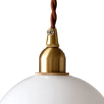 Cargar imagen en el visor de la Galería, brass pendant holder and glass shade close up