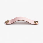 Afbeelding laden in galerijweergave, Cowhide leather and brass cabinet pull handle color and size option