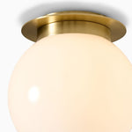 Load image into Gallery viewer, Rivolence Flush Mount Ceiling Fixture - Minimal Globe Brass Lighting

