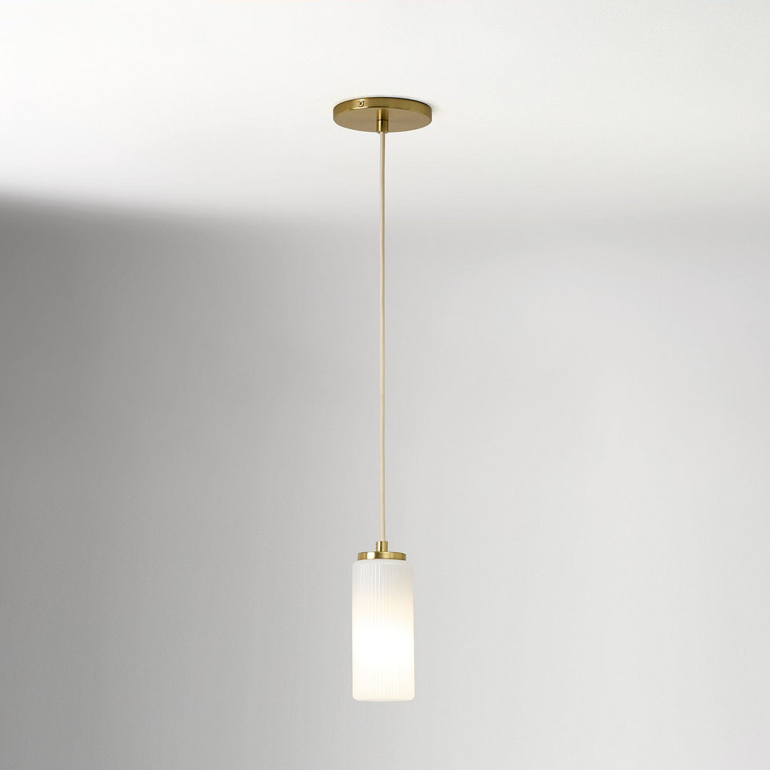 Rivora Fluted Glass Pendant Light – Modern Ribbed Shade