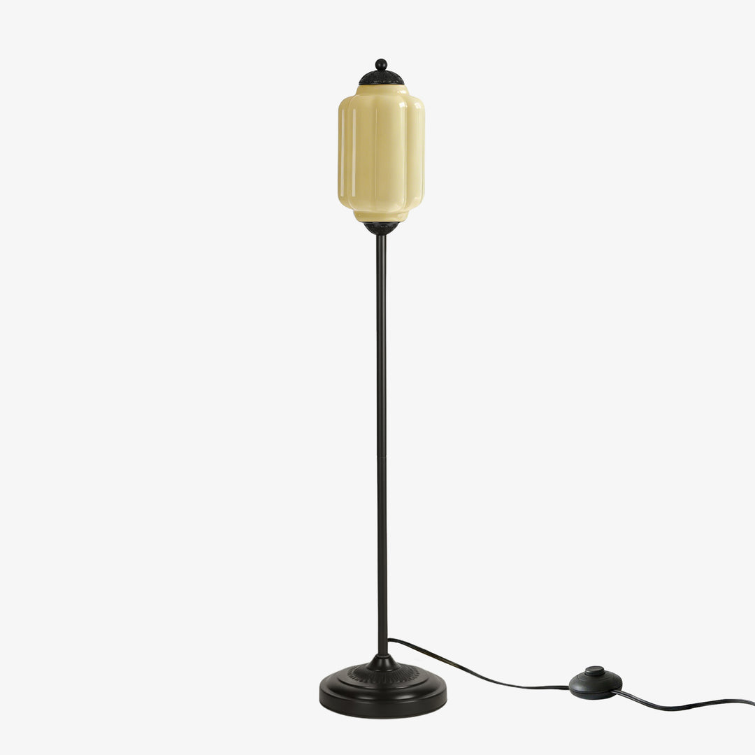 Eloise Strukturierte Glas-Kürbis-inspirierte Stehlampe - Organische Kunstfertigkeit und Retro-Stil für Wohnzimmer