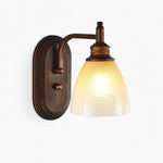 Cargar imagen en el visor de la Galería, Antique bronze amber glass wall sconce product view