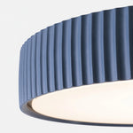 Load image into Gallery viewer, Close view of the blue ribbed acrylic and resin shade