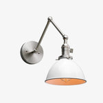 Load image into Gallery viewer, Conique Metal Vintage Industrial Swing Arm Wall Lamp - Adjustable Dome Shade for Study
