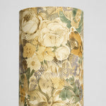 Carica l'immagine nella visualizzazione Galleria, Close-up of vintage ivory floral Liberty fabric cylindrical lampshade texture