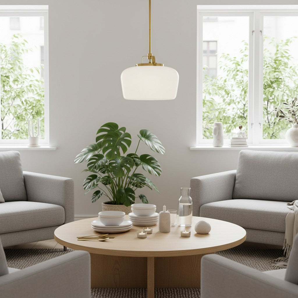 Lámpara colgante de vidrio opalino Lirra - Gota metálica moderna ajustable para cocina y comedor