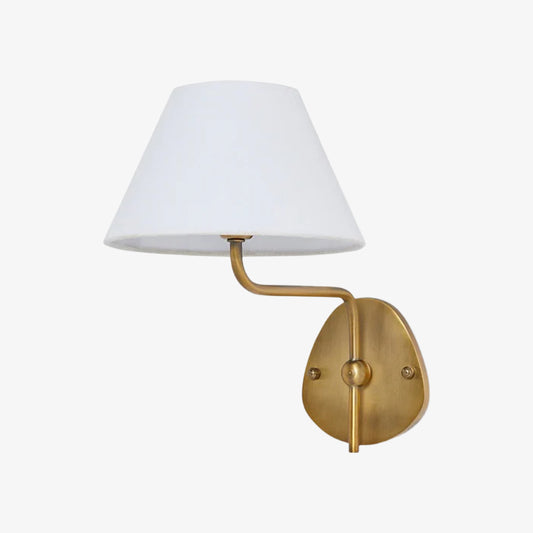 Velbrassia Lámpara de Pared Moderna y Elegante con Curva – Aplique Decorativo con Pantalla de Tela para Interiores
