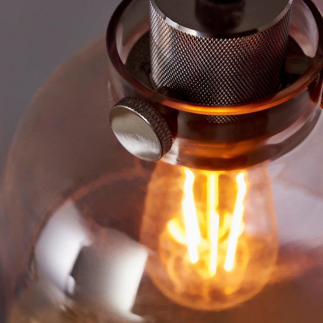 Readium getintelde glazen hanglamp - minimalistische koepelkap verstelbaar voor keukeneiland en eetkamer