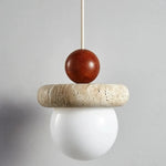 Load image into Gallery viewer, Cream Travertine Pendant Chandelier