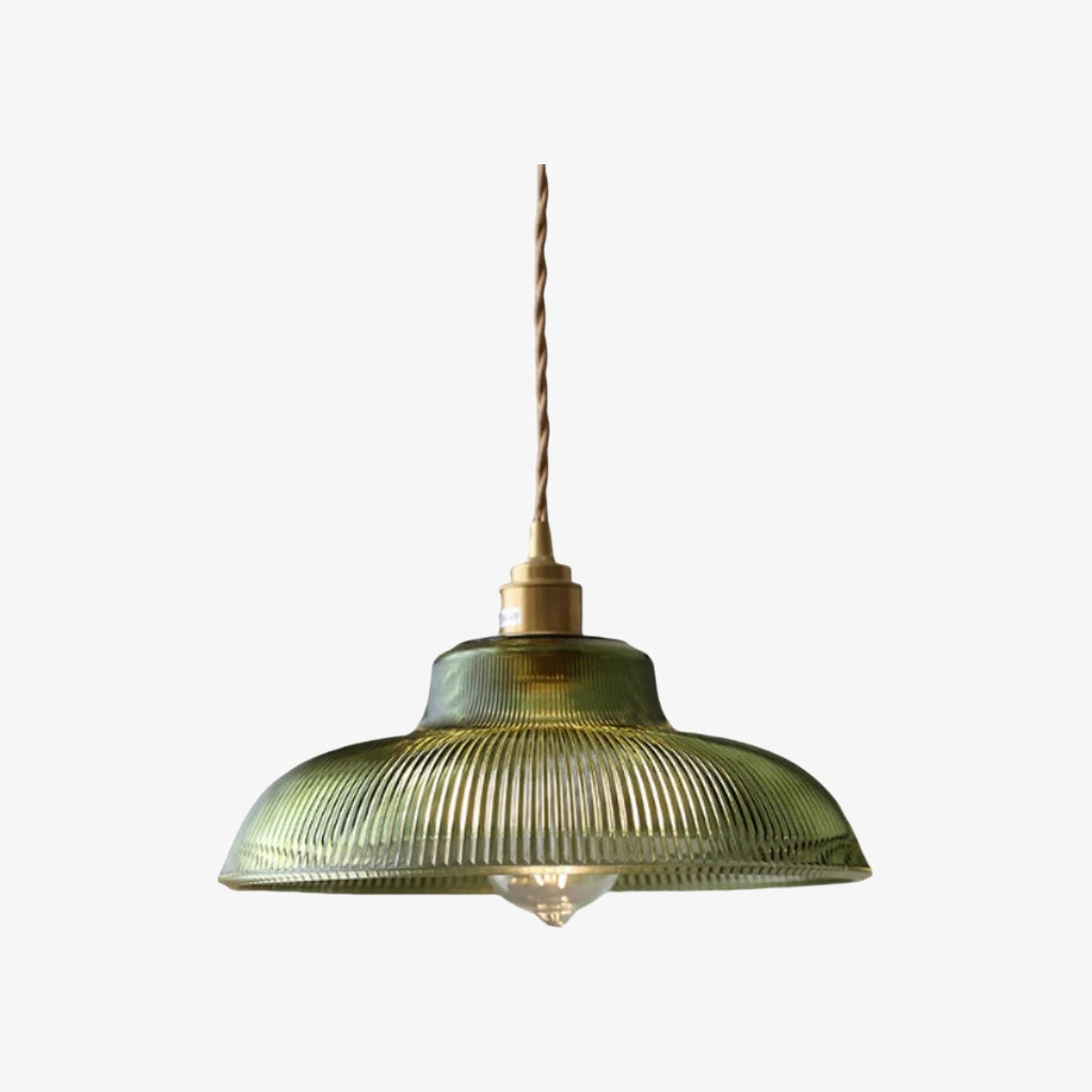 Ribilux Żebrowana Lampa Wisząca - Vintage Szkło i Metal do Kuchni i Jadalni