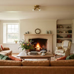 Load image into Gallery viewer, Mobilux Line Modern Brass Flush Mount - Minimalist Gold Ceiling Light for Bedroom
