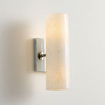 Load image into Gallery viewer, Wolvina Natural Marble Tube Sconce with Sleek Metal Details

