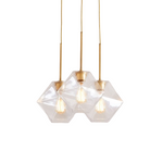 Load image into Gallery viewer, Talvior Sculptural Lighting - 3-Light Faceted Chandelier in Versatile Finishes | Explore Collection
