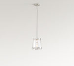 Load image into Gallery viewer, Driscoll Glass Drum Pendant Light - Contemporary Brass Hanging Lamp
