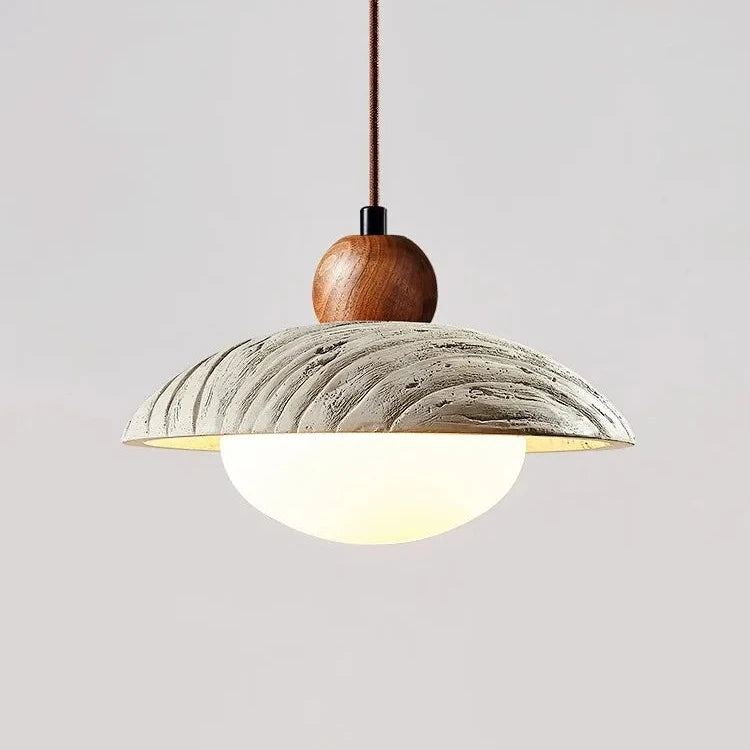 Wabi-sabi Style Travertine Cement Pendant Light
