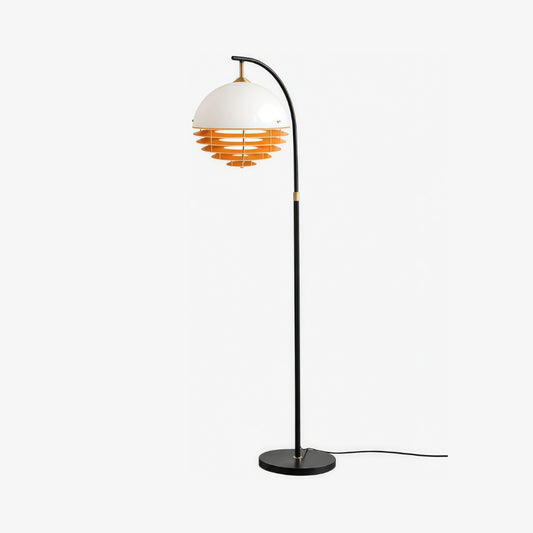 Afterglow Zonsondergang Gebogen Vloerlamp - Vintage Glazen Lampenkap voor Slaapkamer