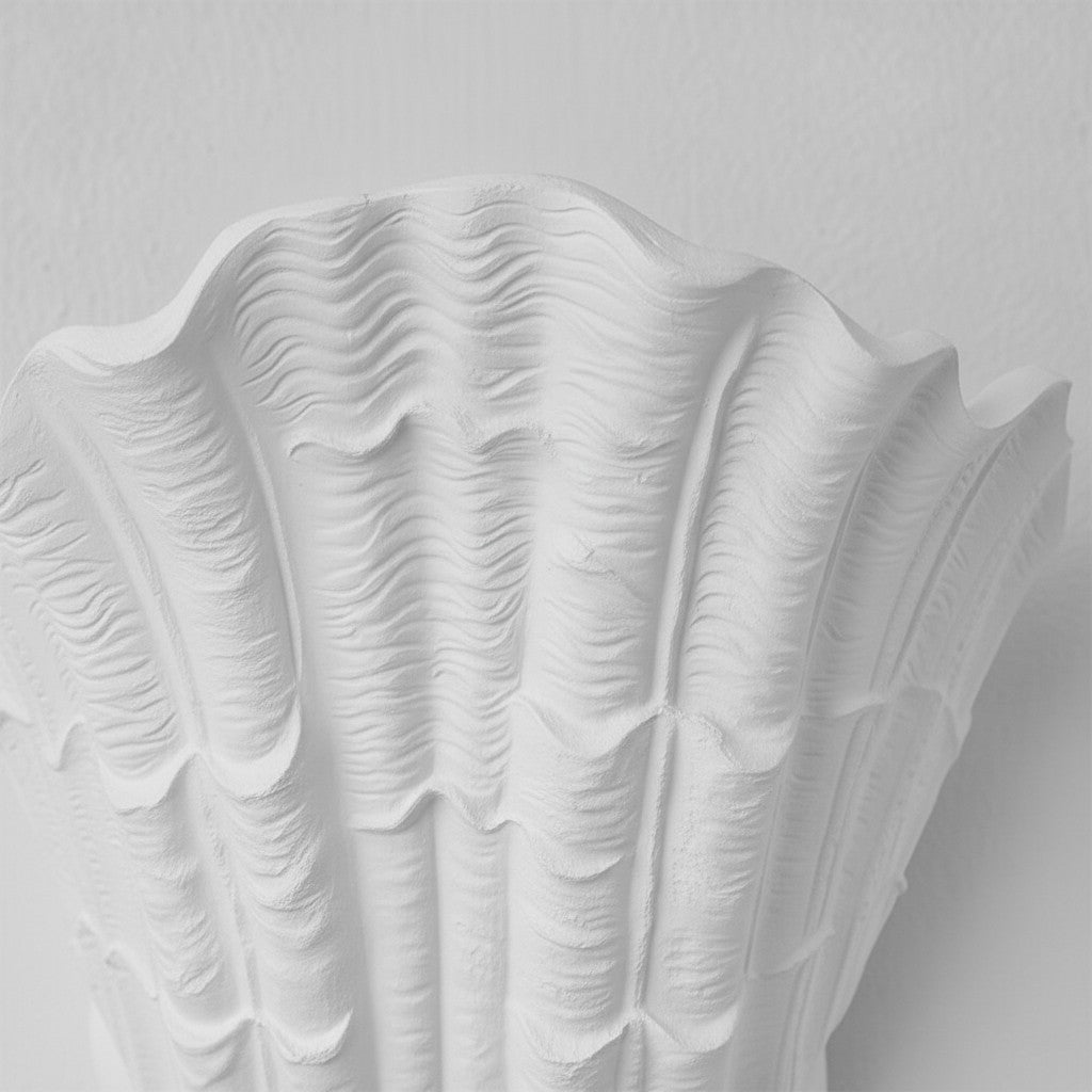 Seavira Organic Seashell Texture Wall Light - Modern Plaster Sconce for Living Room and Entryway