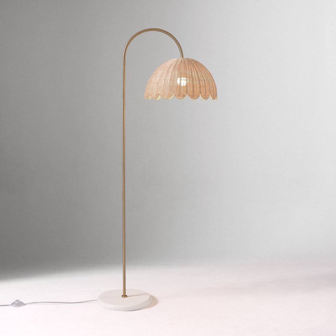 Olvara Natural Rattan Bubble Floor Lamp - Kids Room Lighting with Boho Charm