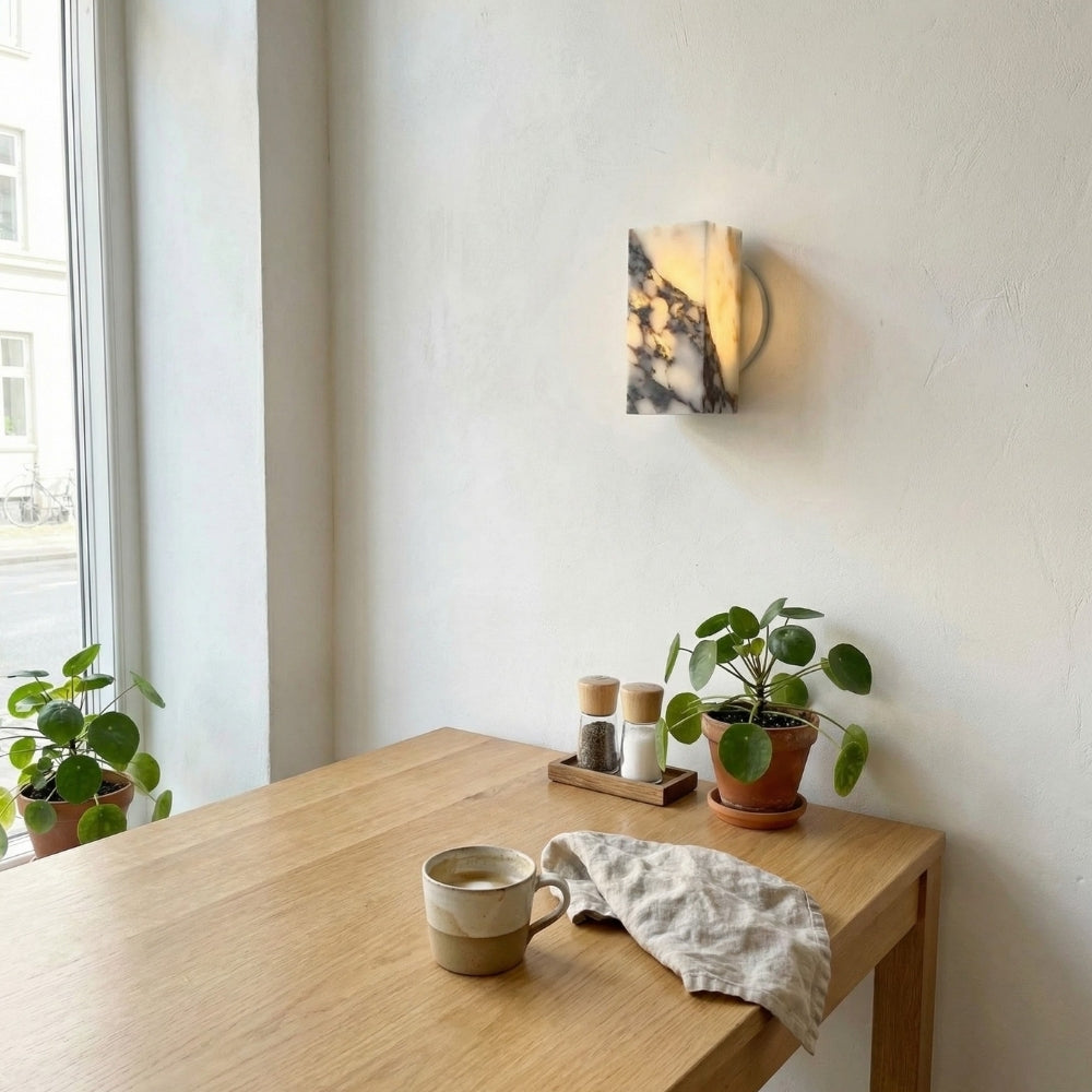 Alverra Moderner Wandleuchter Geometrisches Stein-Design - Stimmungsvolle Wandbeleuchtung für Wohnbereiche