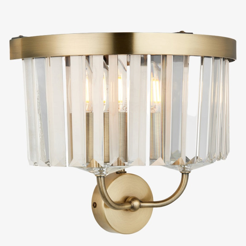 Beveline Facetgeslepen Heldere Glas Wandlamp - Klassieke metalen wandlamp voor hal en woonkamer