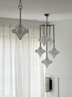 Load image into Gallery viewer, Art Deco Astris Star Chandelier – Frosted Glass Deco Fixture for Dining Room

