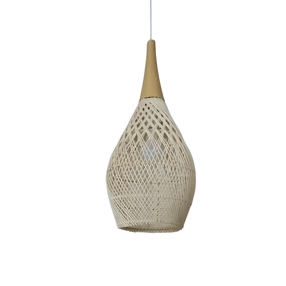 Ręcznie wykonana lampa wisząca z tapiserii rattanu
