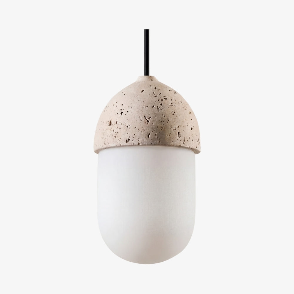 Lampada a Sospensione a Gruppo di Sfere Moderne Orbaltis - Lampada a Sospensione in Pietra Naturale e Vetro per Soggiorno o Cucina