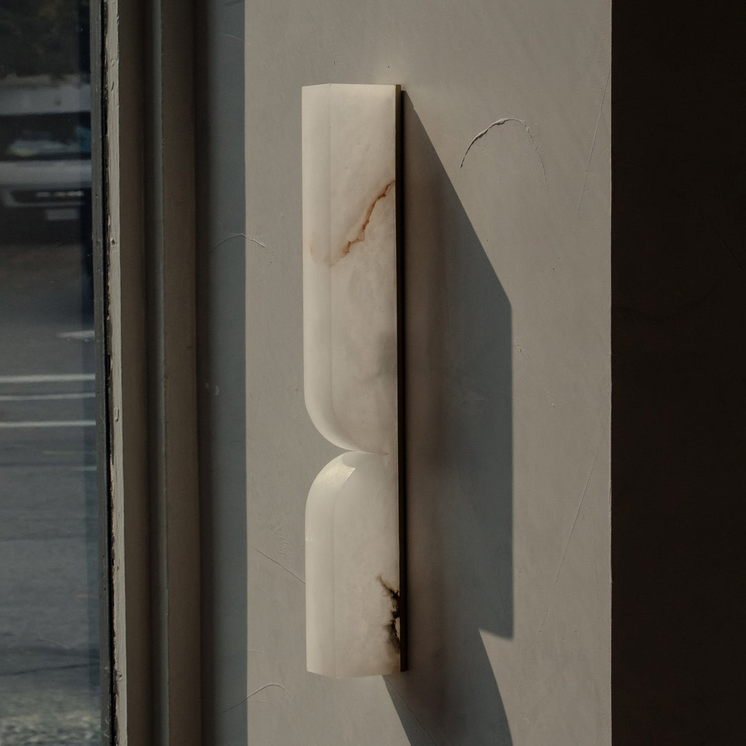 Rechteckige Alabaster-Wandleuchte