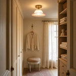 Cargar imagen en el visor de la Galería, ruffled glass flush mount ceiling light in a wardrobe hallway