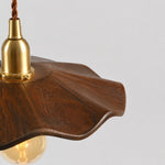 Carica l'immagine nella visualizzazione Galleria, dark wood lotus pendant light wood grain detail