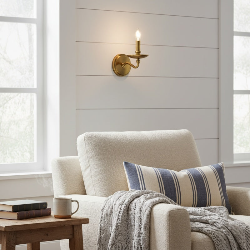 Tela Classic ijzeren kandelaar wandkandelaar – rustiek metalen enkele of dubbele armatuur voor hal en eetkamer