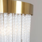 Afbeelding laden in galerijweergave, Cavara meerlaagse glazen staafkroonluchter – gelaagde messing hanglamp voor eetkamer en entree