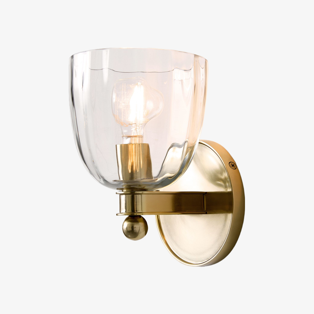 Applique murale globe minimaliste Vega Glass Éclat doux diffusé Disponible en une ou deux lumières