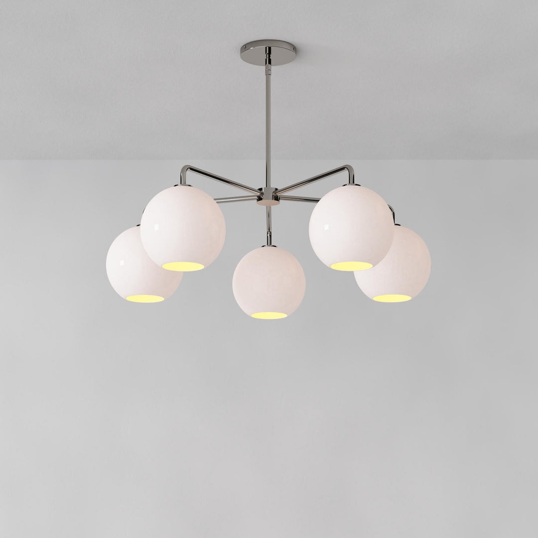 Selvion Elegant 5-Light Globe Chandelier – Modern Glass Pendant Lighting Fixture