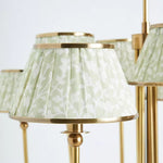 Load image into Gallery viewer, Ruchee Chandelier – Layered Fabric Shade Brass Ceiling Light for Dining or Living Spaces