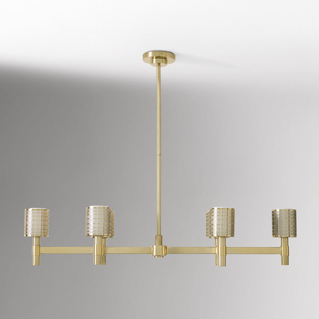 Galvia Champagne Bronze 6-Light Chandelier - Metal Adjustable
