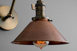 Load image into Gallery viewer, Conique Metal Industrial Wall Sconce with Adjustable Arm - Vintage Copper Cone Shade for Task Lighting
