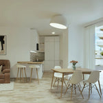 Charger l'image dans la visionneuse de la galerie, Lampe Plafonnier Duo – Luminaire Moderne en Bois Grain et Métal à Montage Affleurant pour Salon et Chambre