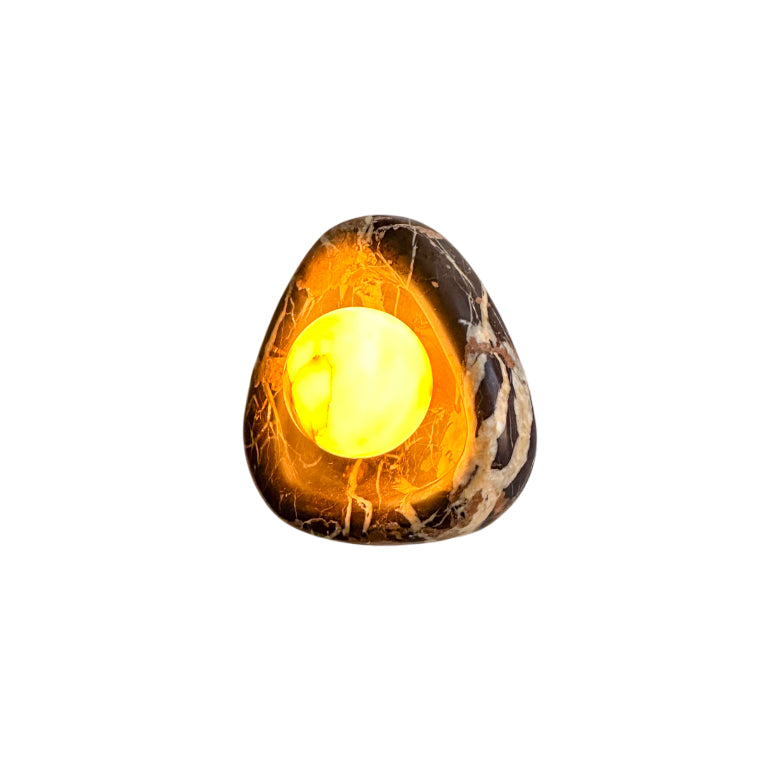 Schwarze Perlen-Marmor-Wandleuchte