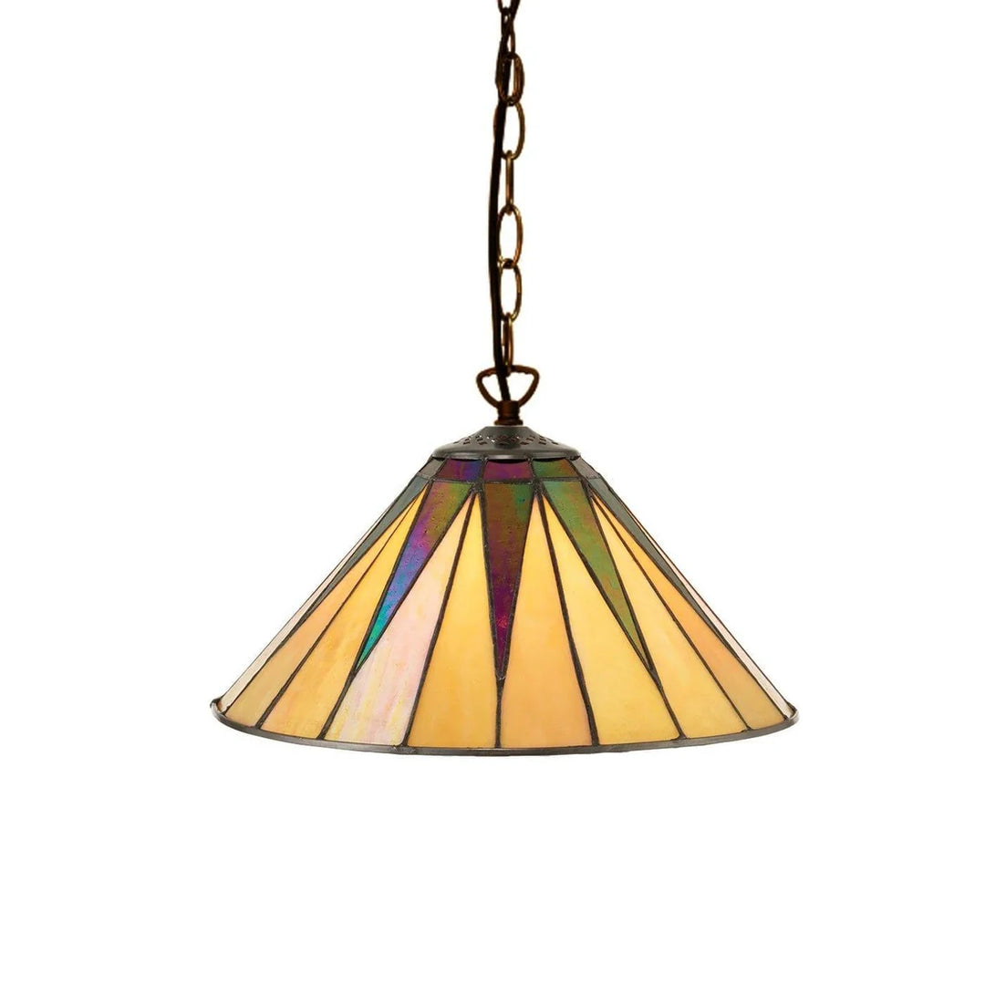 TF Dark Star Tiffany-hanger – glas-in-lood geometrisch ontwerp plafondlamp voor woonkamers