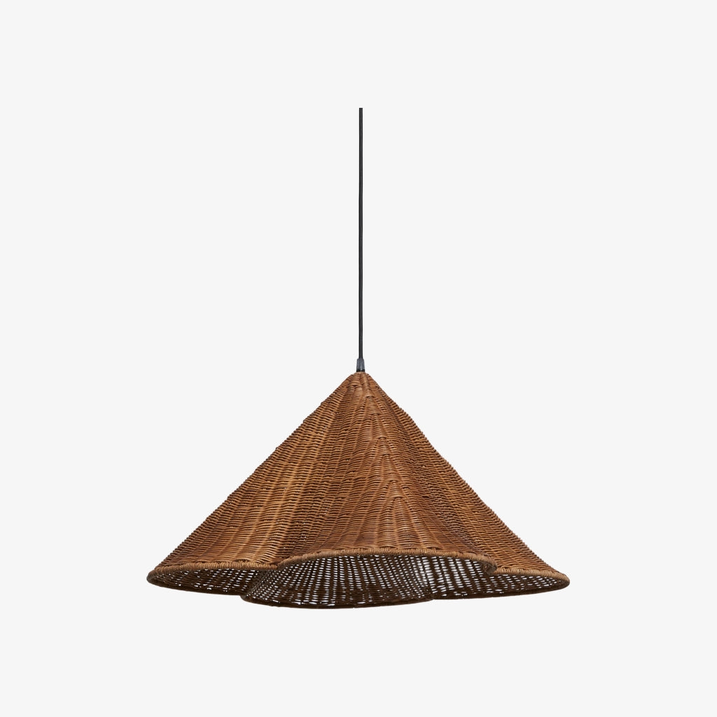 Wickara Natürliche Rattan Geflochtene Pendelleuchte – Boho-Chic Hängelampe für Wohn- und Esszimmer