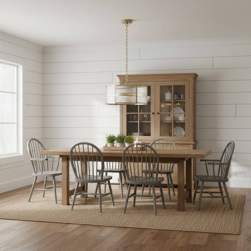 RibGlow gerippte Glas-Hängeleuchte – Hängeleuchte im Antikstil für Esszimmer