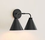 Load image into Gallery viewer, Korvi Iron Tapered Sconce Light - Wall Fixture in Black or Brass
