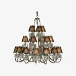 Bild in der Galerieansicht laden, Talonis Mehrfach-Leuchten Stoff Kronleuchter - Elegante Metall gebogene Arme für Esszimmer und Wohnzimmer