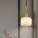 Load image into Gallery viewer, Velia Acorn Alabaster Minimalist Pendant Light