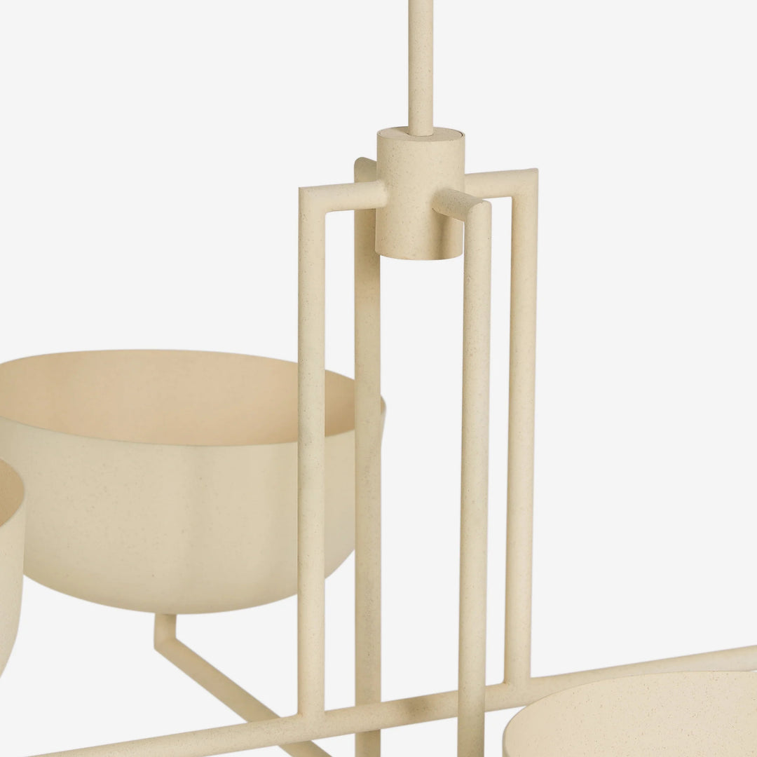 Lustrona Lampadario Multi-Luce con Paralumi a Cupola in Metallo - Design Moderno Semplificato per Sala da Pranzo