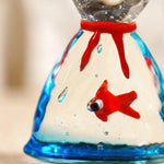 Load image into Gallery viewer, Close detail of red and blue handmade glass fish ornament