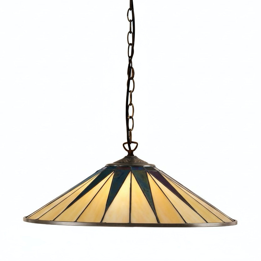 TF Dark Star Tiffany-hanger – glas-in-lood geometrisch ontwerp plafondlamp voor woonkamers