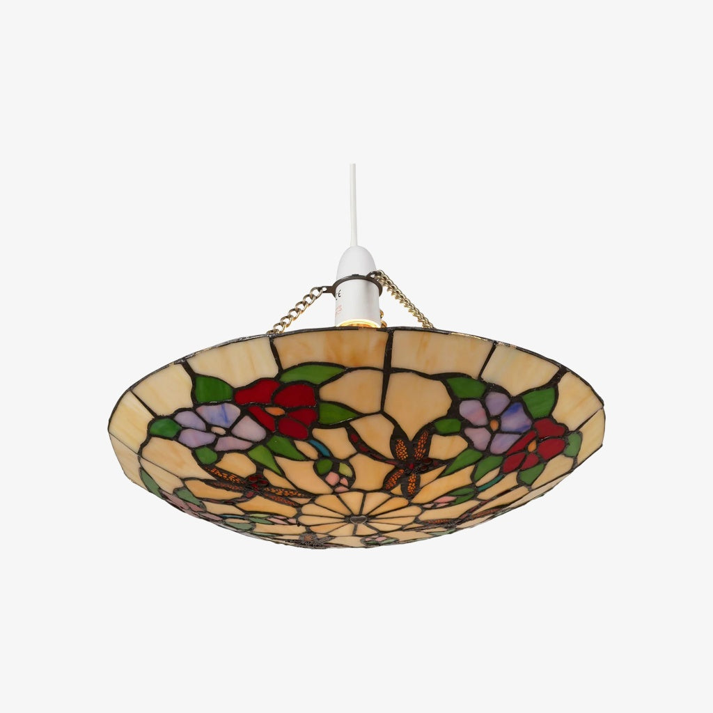 Lámpara Colgante TF Butterfly — Lámpara Colgante Decorativa de Vidrio Teñido para Dormitorio o Entrada