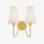 Afbeelding laden in galerijweergave, Arcuma Vintage Geïnspireerde Metalen Wandkandelaar - Handgemaakte Stoffen Kap voor Slaapkamer